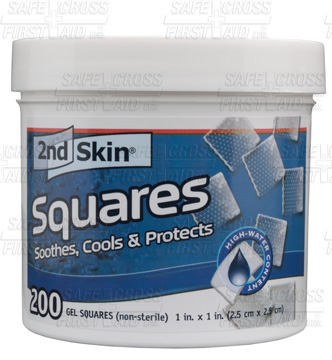 Second Skin. Squares, 2.5 cm, 200/Tub, Item #05638 - First Aid Kit
